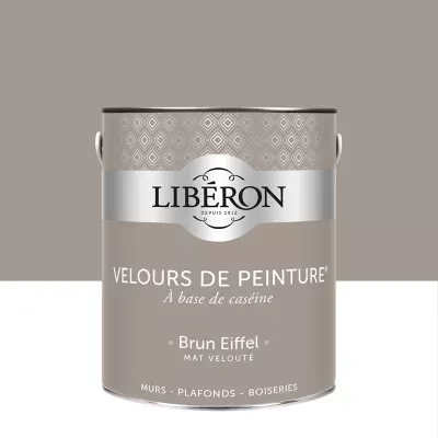 Peinture murs, plafonds et boiseries Velours de peinture marron brun eiffel Libéron 2,5L