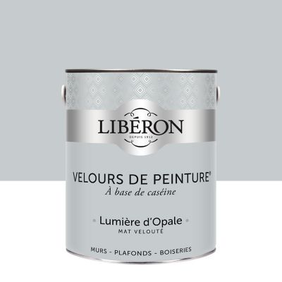 Peinture murs, plafonds et boiseries Velours de peinture gris lumiere d'opale Libéron 2,5L
