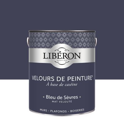 Peinture murs, plafonds et boiseries Velours de peinture bleu de sevres Libéron 2,5L