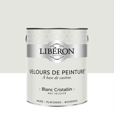 Peinture murs, plafonds et boiseries Velours de peinture blanc cristallin Libéron 2,5L