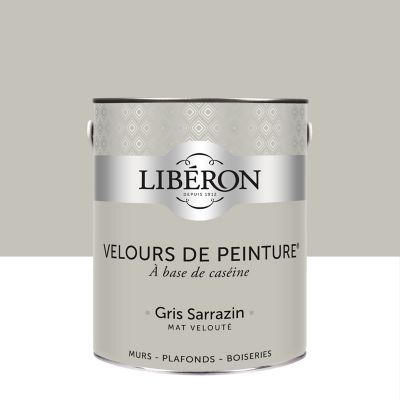 Peinture murs, plafonds et boiseries Velours de peinture gris sarrazin Libéron 2,5L