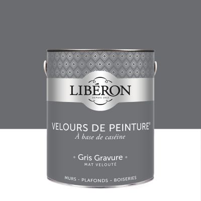 Peinture murs, plafonds et boiseries Velours de peinture gris gravure Libéron 2,5L