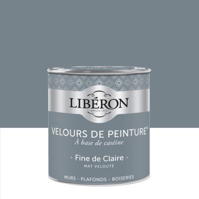 Peinture multisupport murs, plafonds et boiseries Velours de peinture gris fine de claire Libéron 0,