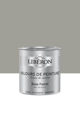Peinture multisupport murs, plafonds et boiseries Velours de peinture gris des marais Libéron 0,5L