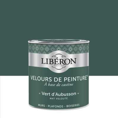 Peinture multisupport murs, plafonds et boiseries Velours de peinture vert d'aubusson Libéron 0,5L