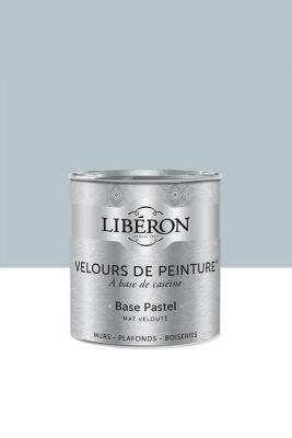 Peinture multisupport murs, plafonds et boiseries Velours de peinture bleu embruns Libéron 0,5L
