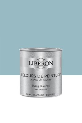 Peinture multisupport murs, plafonds et boiseries Velours de peinture bleu aigue marine Libéron 0,5L