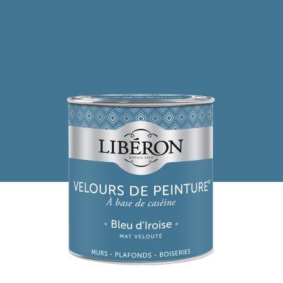 Peinture murs, plafonds et boiseries Velours de peinture bleu d'iroise Libéron 0,5L