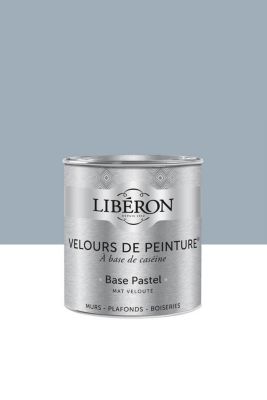 Peinture multisupport murs, plafonds et boiseries Velours de peinture gris-bleu guimet Libéron 0,5L