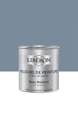 Peinture multisupport murs, plafonds et boiseries Velours de peinture bleu panicaut Libéron 0,5L