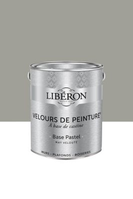 Peinture multisupport murs, plafonds et boiseries Velours de peinture gris des marais Libéron 2,5L