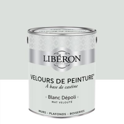 Peinture multisupport murs, plafonds et boiseries Velours de peinture gris blanc dépoli Libéron 2,5L
