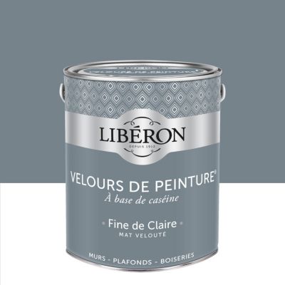 Peinture multisupport murs, plafonds et boiseries Velours de peinture gris fine de claire Libéron 2,