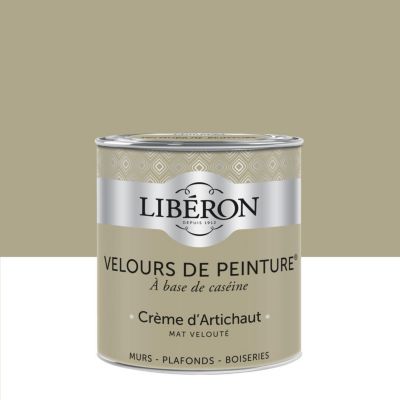 Peinture multisupport murs, plafonds et boiseries Velours de peinture vert crème d'artichaut Libéron