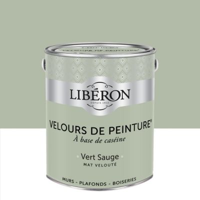 Peinture multisupport murs, plafonds et boiseries Velours de peinture vert sauge Libéron 2,5L