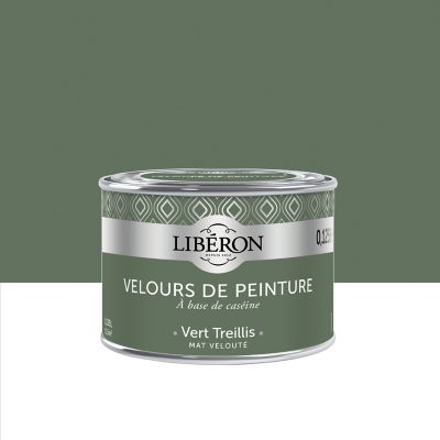 Peinture murs, plafonds et boiseries Velours de peinture vert treillis Libéron 125 ml