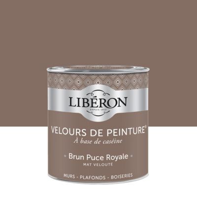 Peinture multisupport murs, plafonds et boiseries Velours de peinture marron brun puce royale Libéro