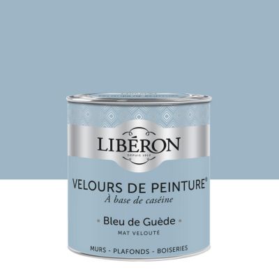 Peinture multisupport murs, plafonds et boiseries Velours de peinture bleu de guède Libéron 0,5L