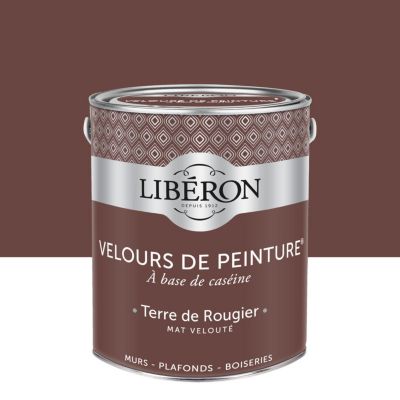 Peinture multisupport murs, plafonds et boiseries Velours de peinture rouge terre de rougier Libéron