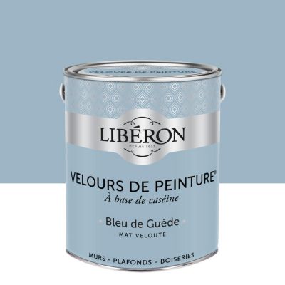 Peinture multisupport murs, plafonds et boiseries Velours de peinture bleu de guède Libéron 2,5L