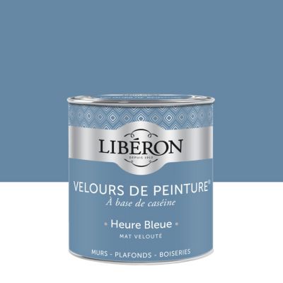 Peinture multisupport murs, plafonds et boiseries Velours de peinture bleu heure bleue Libéron 0,5L