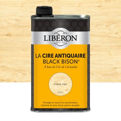 Cire liquide antiquaire black bison pour meubles Libéron chêne clair 500ml