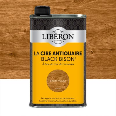 Cire liquide antiquaire black bison pour meubles Libéron chêne moyen 500ml