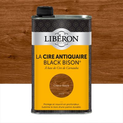 Cire liquide antiquaire black bison pour meubles Libéron chêne foncé 500ml