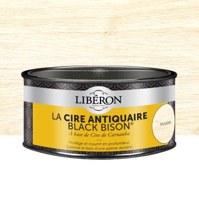 Cire pâte antiquaire black bison pour meubles Libéron incolore 500ml