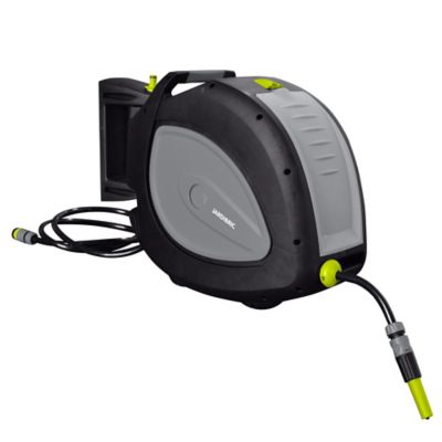 Dévidoir mural automatique Jardibric équipé avec tuyau d'arrosage L.35 m