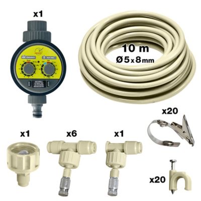 Kit de brumisation BRU071 avec 7 buses + 10 m de tuyau pour jardins