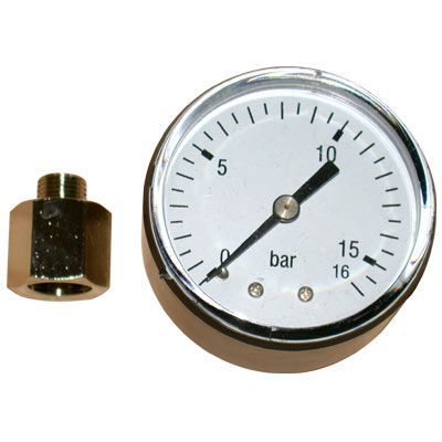 Manomètre 16 bars 1/8 màle 1/4 màle Mecafer