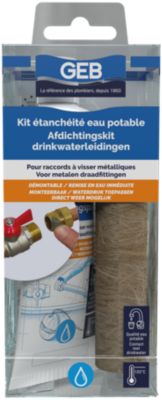 Kit étanchéité eau potable tube 50 ml Geb + filasse 18 g - Geb