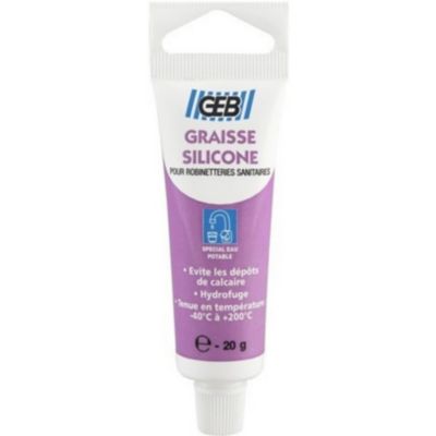 Graisse silicone pour robinetteries sanitaires Geb 20 g, en tube