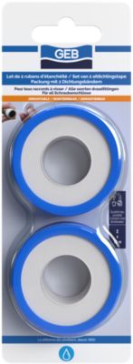 Lot de 2 rubans d'étanchéité PTFE 12mm x 12m