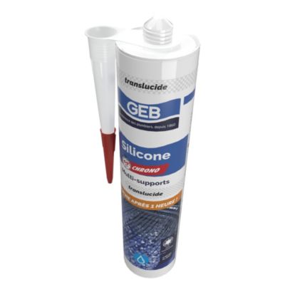 Mastic silicone GEB 60 min Chrono Transparent 280 ml - Geb