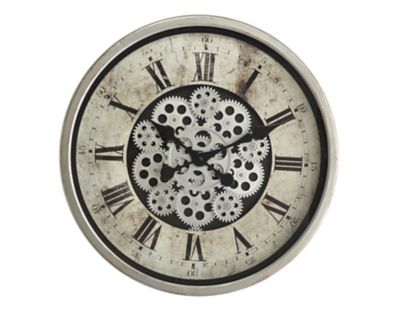 Horloge murale ronde métal usé grise Ø.46 cm