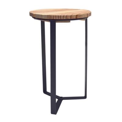 Sellette industrielle LOUIS MOULIN Fer plat Plateau bois 50 x 29 cm