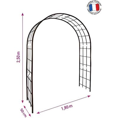 Arche de jardin Louis MOULIN Modèle 3006 Fer vieilli Métal époxy 180x250 cm