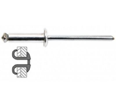 Techman 50 rivets éclatés alu / acier à tête plate D. 4 x 12 mm