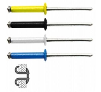 Techman 48 rivets éclatés aluacier à tête plate couleur D. 4 x 16 mm
