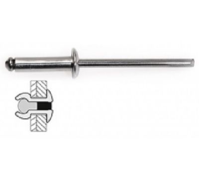 Techman 75 rivets acier / acier à tête plate D. 4 x 14 mm