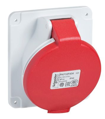 Socle de prise inversée Schneider Electric PKF32F434 IP44 3P+T 380 V