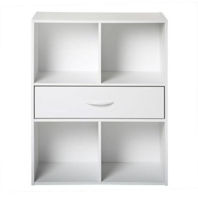 Etagère de rangement 4 casiers avec un tiroir - vue 2