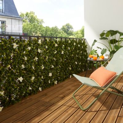 Treillis osier avec fleurs artificielles jasmin L.2 x l.1 m