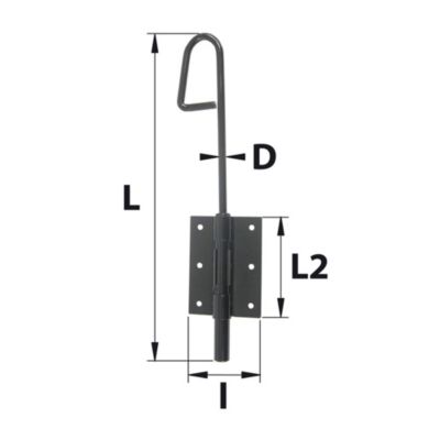 Verrou baïonnette ø14 mm L. 300 mm acier noir Afbat