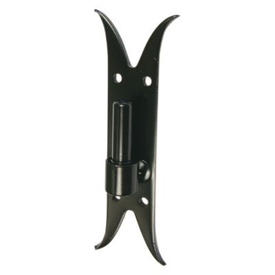 Gond sur platine Ø 14 mm hauteur 220 mm queue de carpe - acier noir