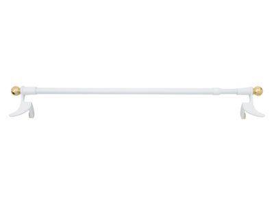 Barre de vitrage sans perçage PRESTO Classique blanc laiton Ø9 mm x L.30/45 cm