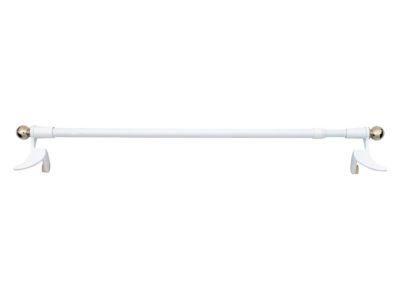 Barre de vitrage sans perçage PRESTO Classique blanc chromé Ø9 mm x L.30/45 cm