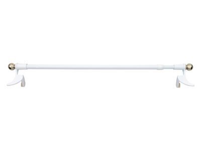 Barre de vitrage sans perçage PRESTO Classique blanc chromé Ø9 mm x L.45/60 cm